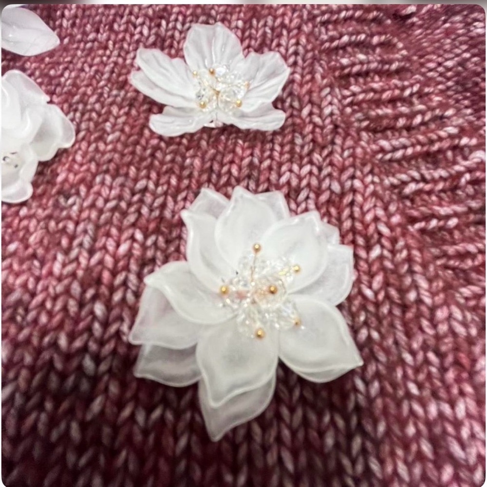 NWT C&C California Burgundy Floral-Appliqué Pearl-Button Cardigan - Picture 4 of 7